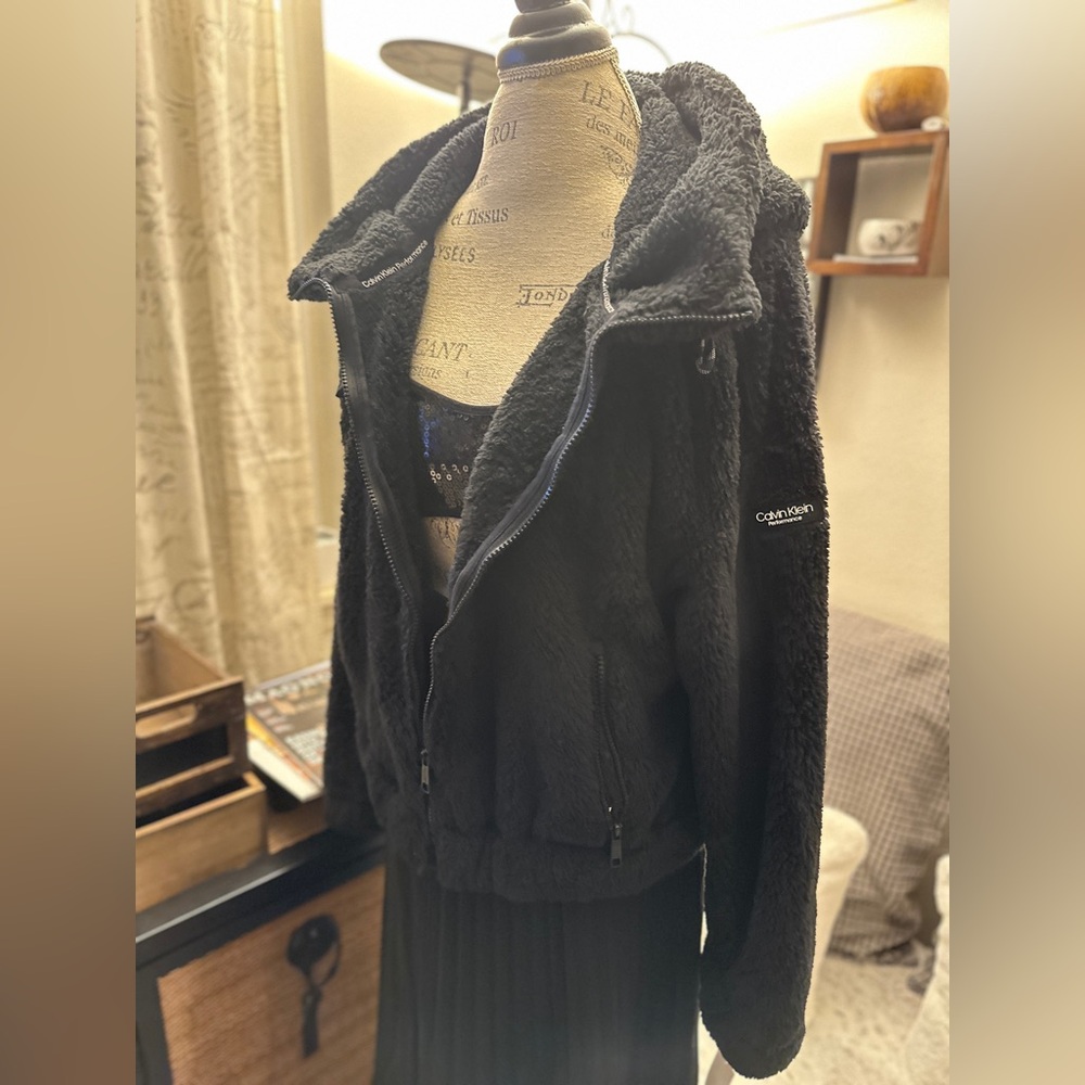 Calvin Klein Performance Black Fleece Cropped Jacket